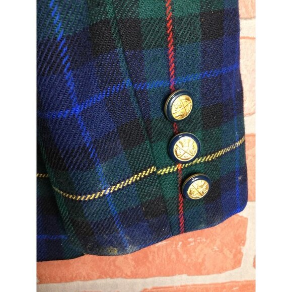 Pendleton Virgin Wool Blazer Jacket Notch Lapel Two Button Front Plaid Women - Picture 5 of 7